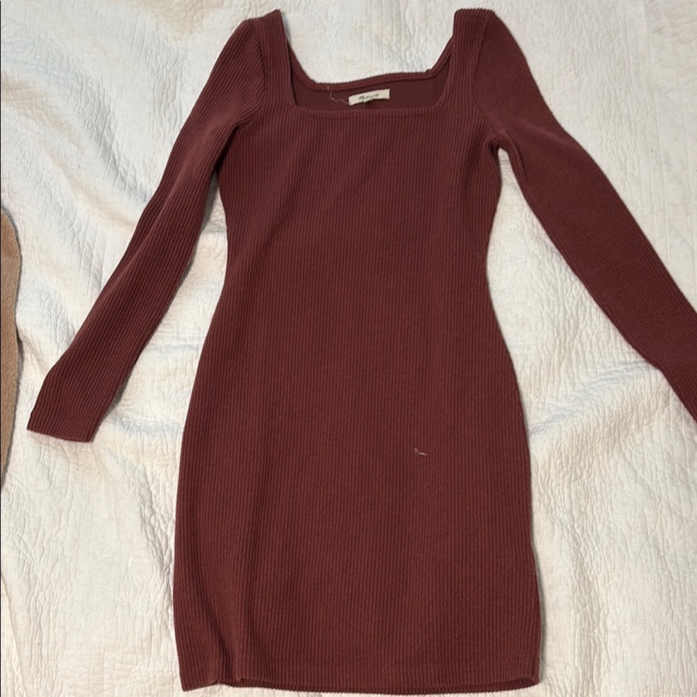 madewell long sleeve ribbed dress